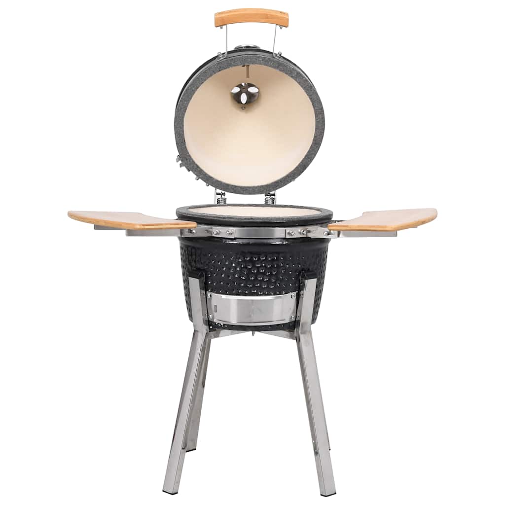 Kamado Barbecue Grill Smoker Ceramic 33 cm - Black - 12124