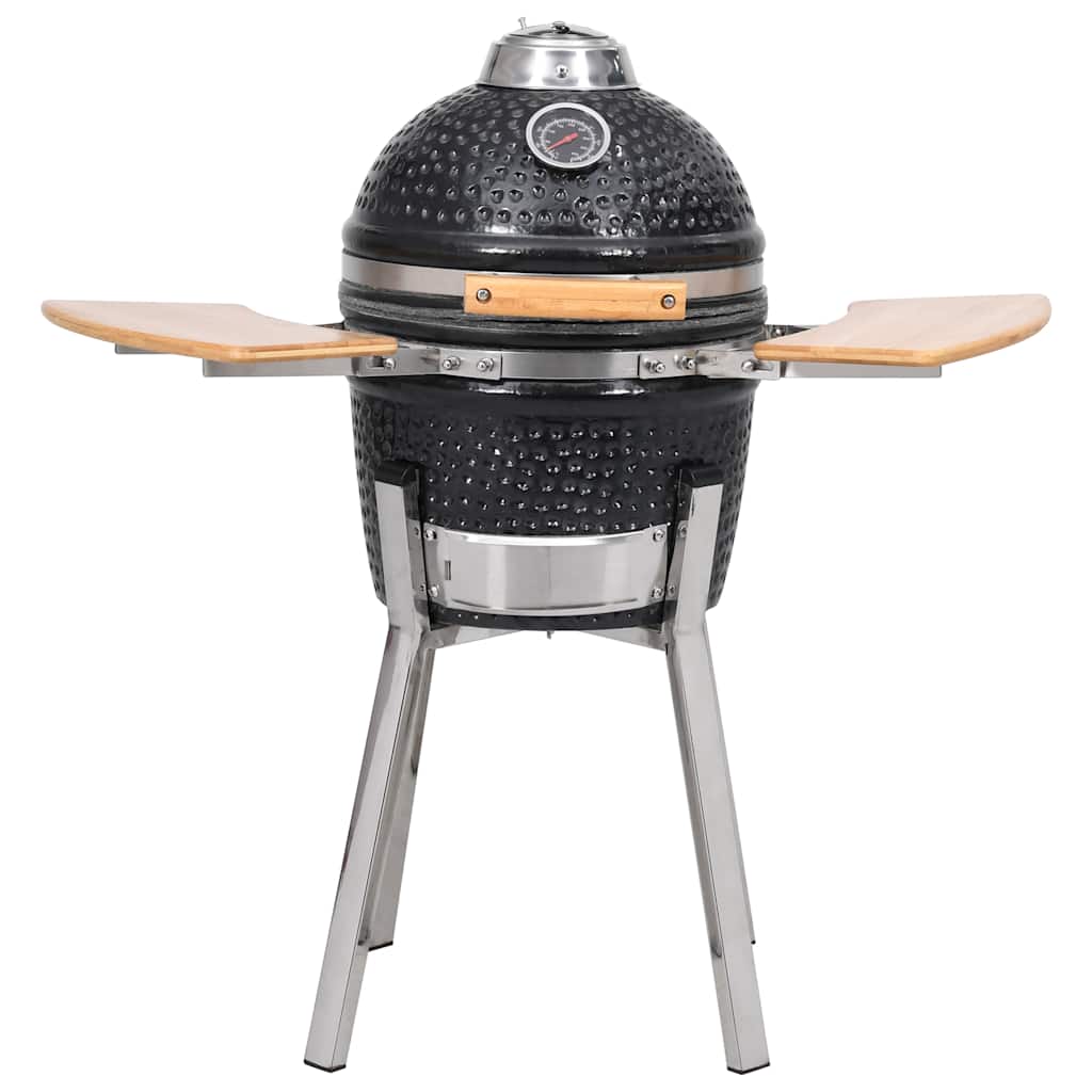 Kamado Barbecue Grill Smoker Ceramic 33 cm - Black - 12124