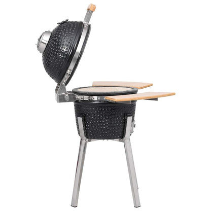 Kamado Barbecue Grill Smoker Ceramic 33 cm - Black - 12124