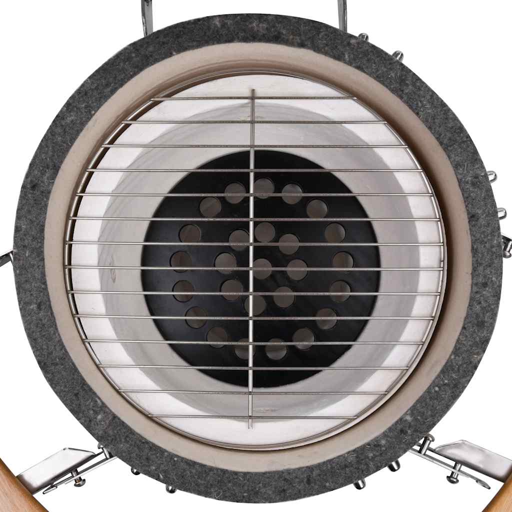 Kamado Barbecue Grill Smoker Ceramic 33 cm - Black - 12124