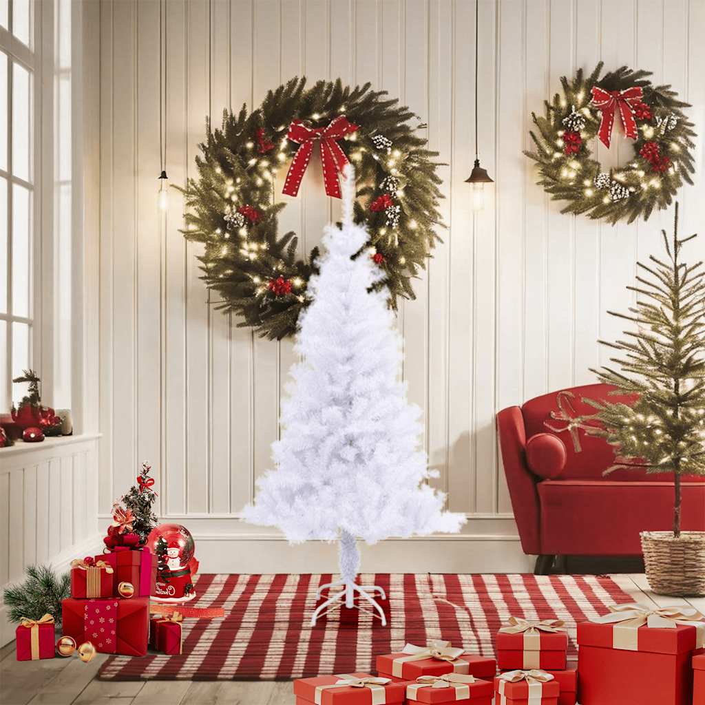 vidaXL Artificial Christmas Tree with Stand 150 cm 380 Branches - White - 150 x 80 cm