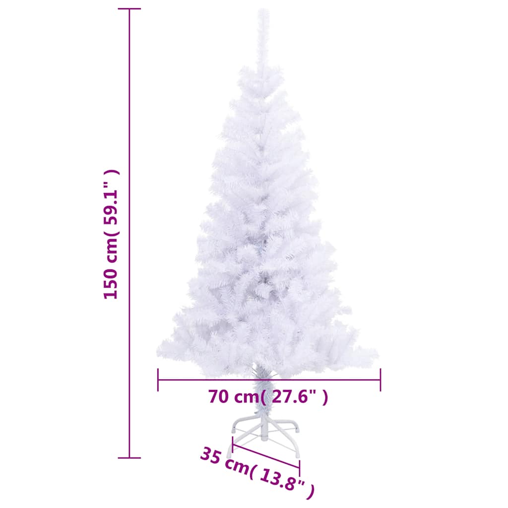 vidaXL Artificial Christmas Tree with Stand 150 cm 380 Branches - White - 150 x 80 cm