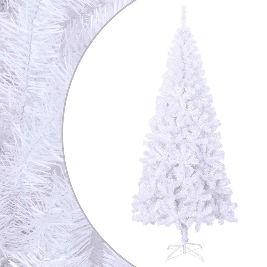 vidaXL Artificial Christmas Tree with Steel Stand 210 cm 910 Branches - White - 210 x 110 cm