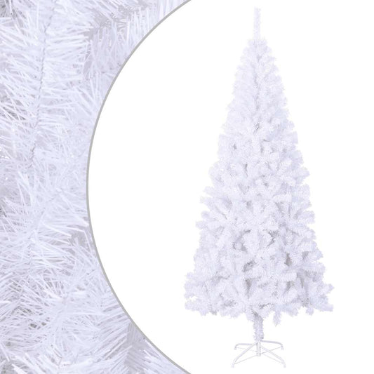 vidaXL Artificial Christmas Tree with Steel Stand 210 cm 910 Branches - White - 210 x 110 cm