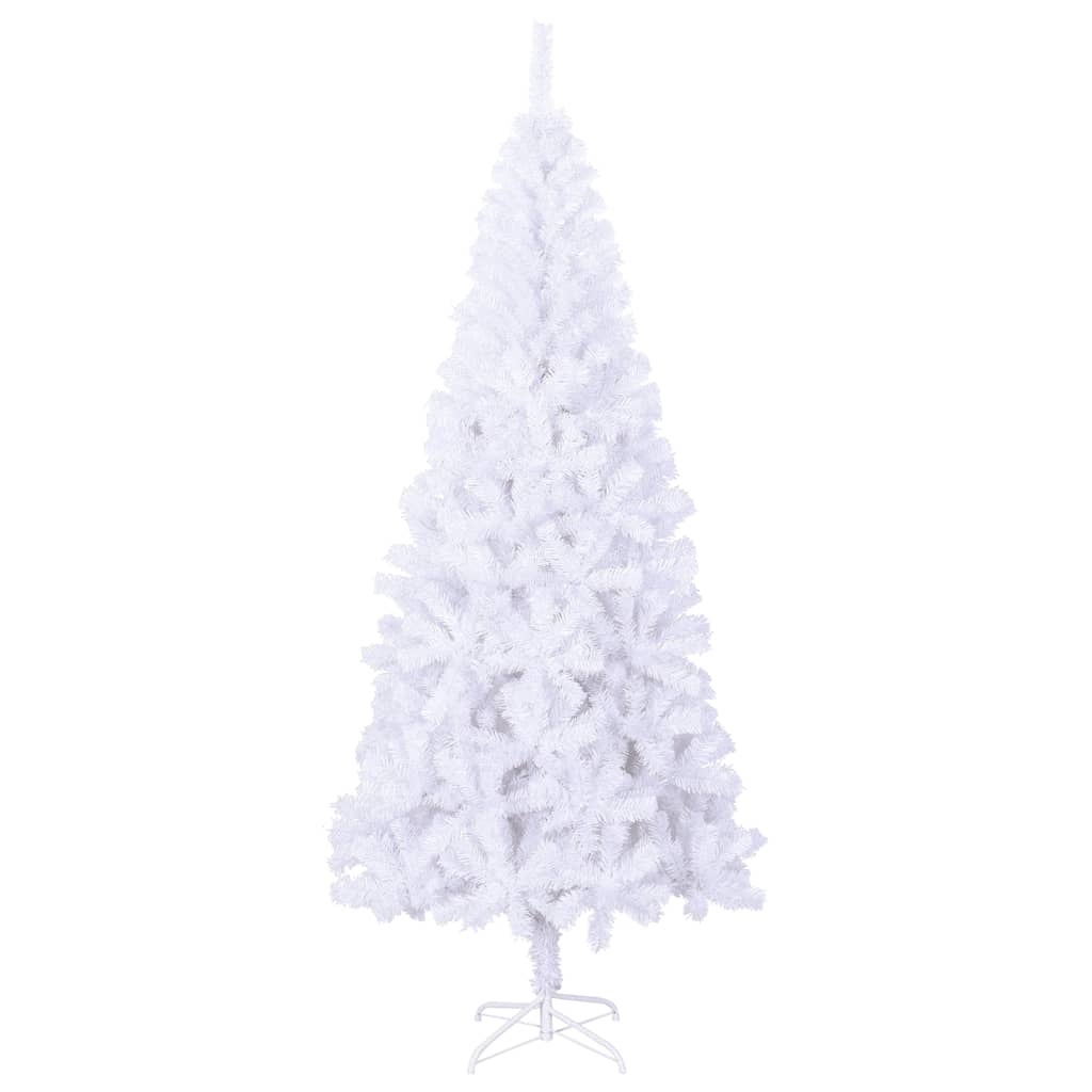 vidaXL Artificial Christmas Tree with Steel Stand 210 cm 910 Branches - White - 210 x 110 cm