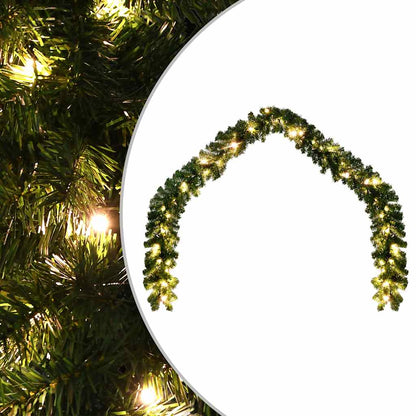 242424 Christmas Garland with LED Lights 10 m - Gre - 1000 x 24 x 24 cm