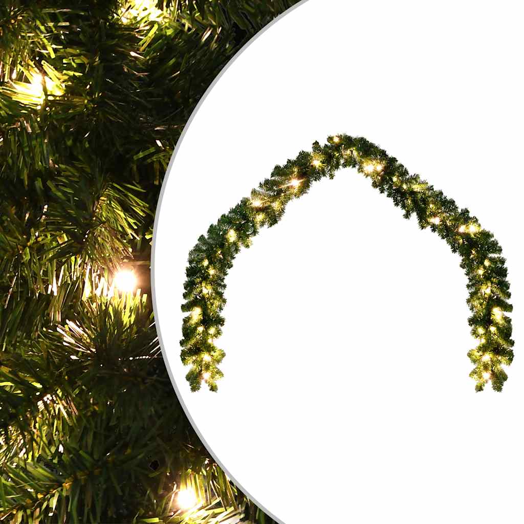 242425 Christmas Garland with LED Lights 20 m - Gre - 2000 x 24 x 24 cm