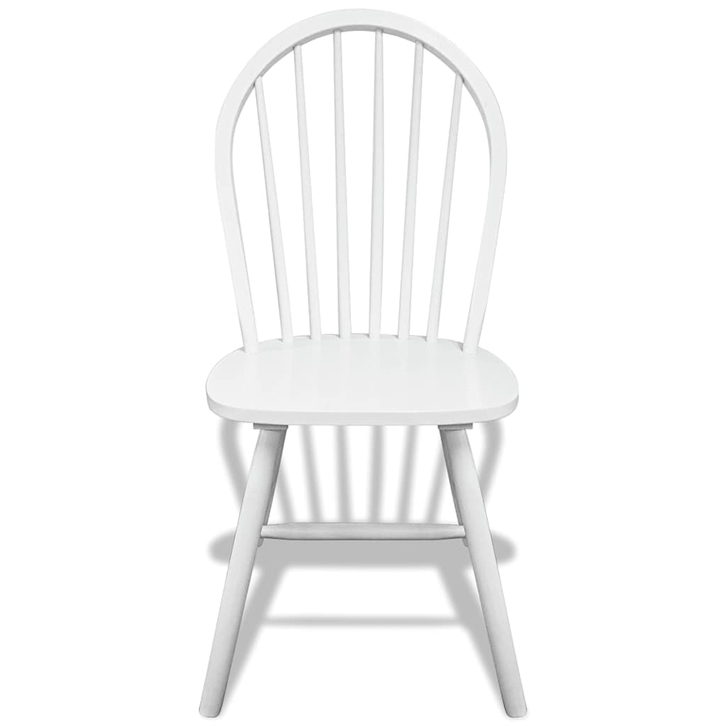 vidaXL Dining Chairs 6 pcs White Solid Rubber Wood - 46.5 x 52 x 94 cm