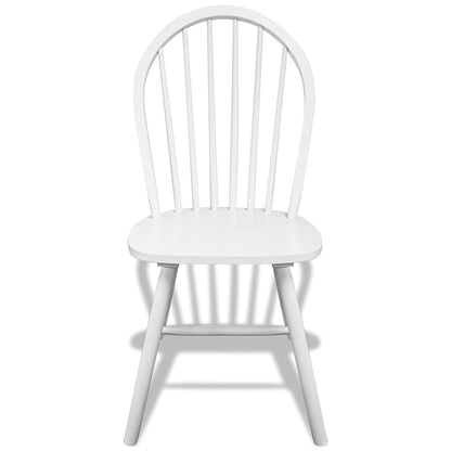 vidaXL Dining Chairs 6 pcs White Solid Rubber Wood - 46.5 x 52 x 94 cm