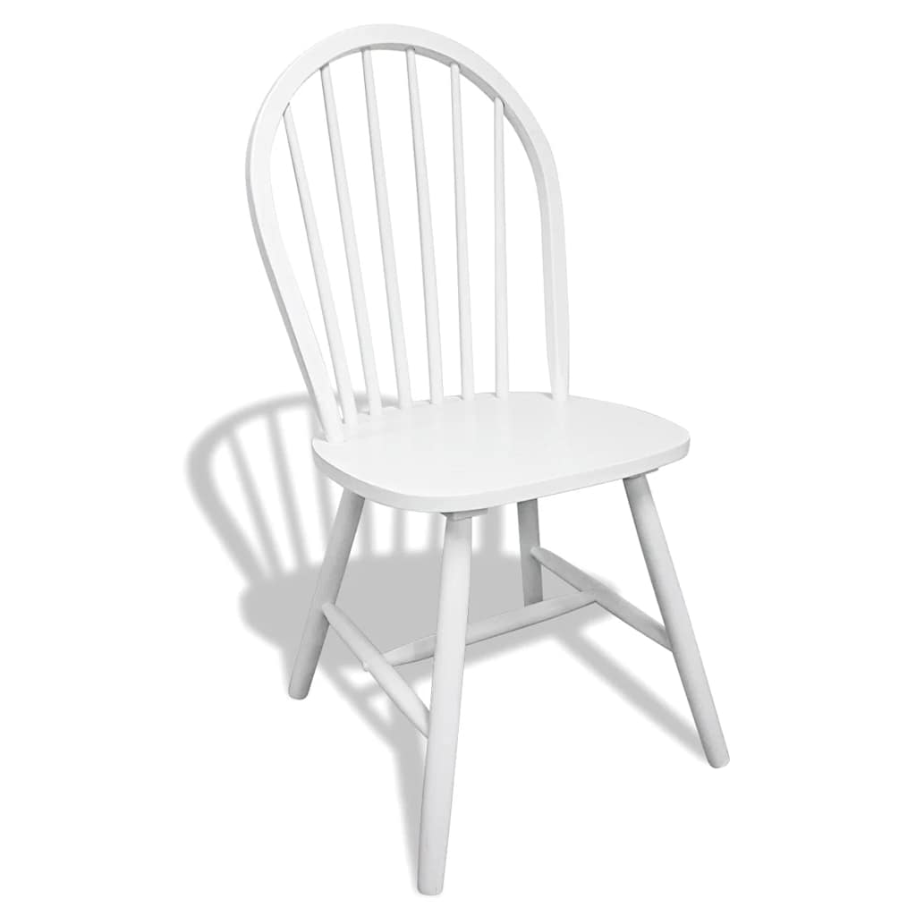 vidaXL Dining Chairs 6 pcs White Solid Rubber Wood - 46.5 x 52 x 94 cm