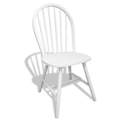 vidaXL Dining Chairs 6 pcs White Solid Rubber Wood - 46.5 x 52 x 94 cm