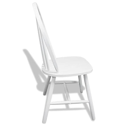 vidaXL Dining Chairs 6 pcs White Solid Rubber Wood - 46.5 x 52 x 94 cm