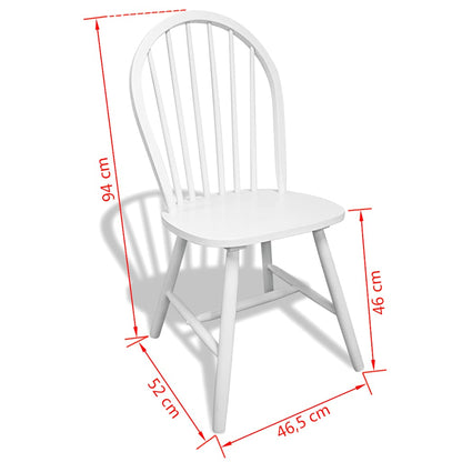vidaXL Dining Chairs 6 pcs White Solid Rubber Wood - 46.5 x 52 x 94 cm