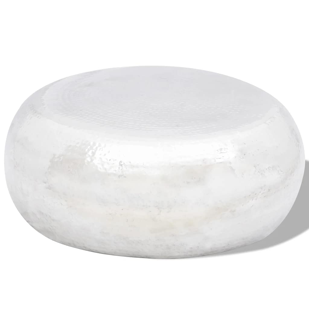 vidaXL Hammered Aluminium Coffee Table Silver - 75 x 28 x 75 cm