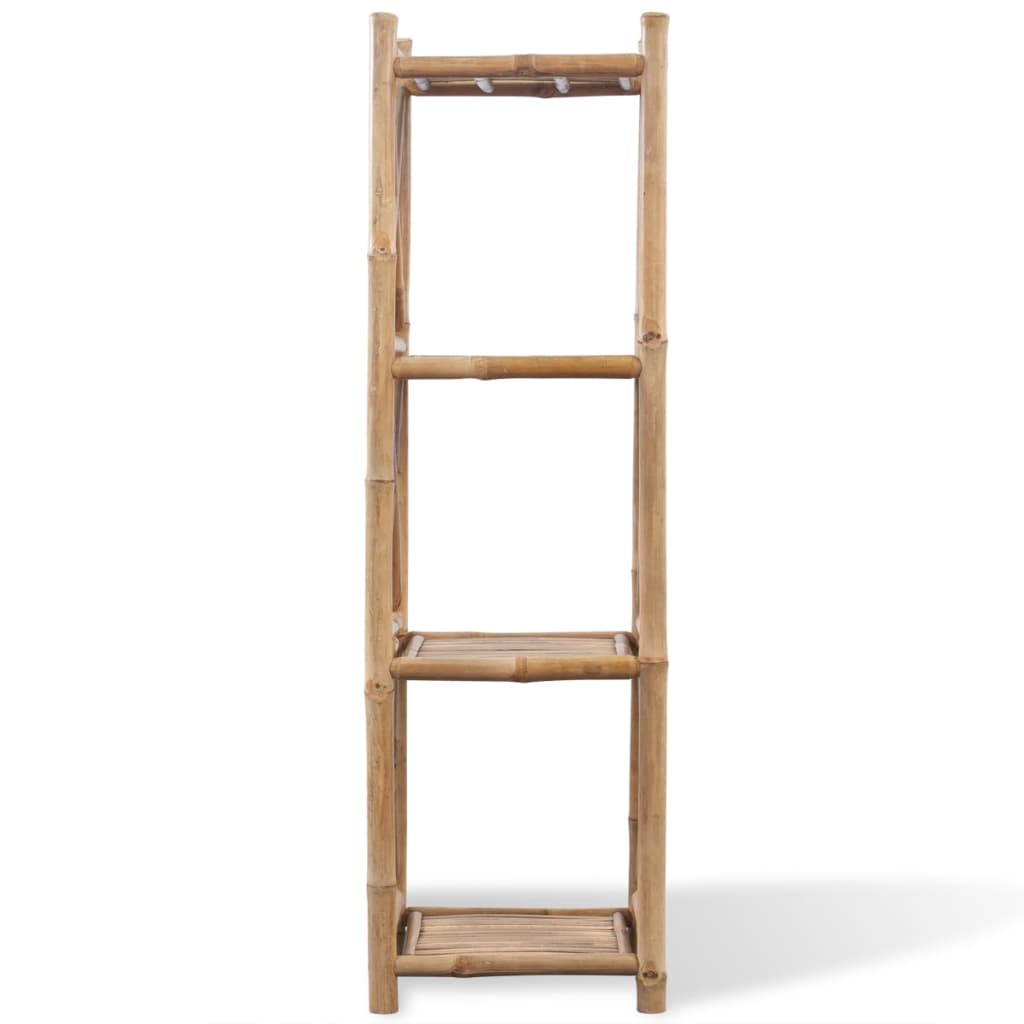 vidaXL 4-Tier Square Bamboo Shelf - Brown