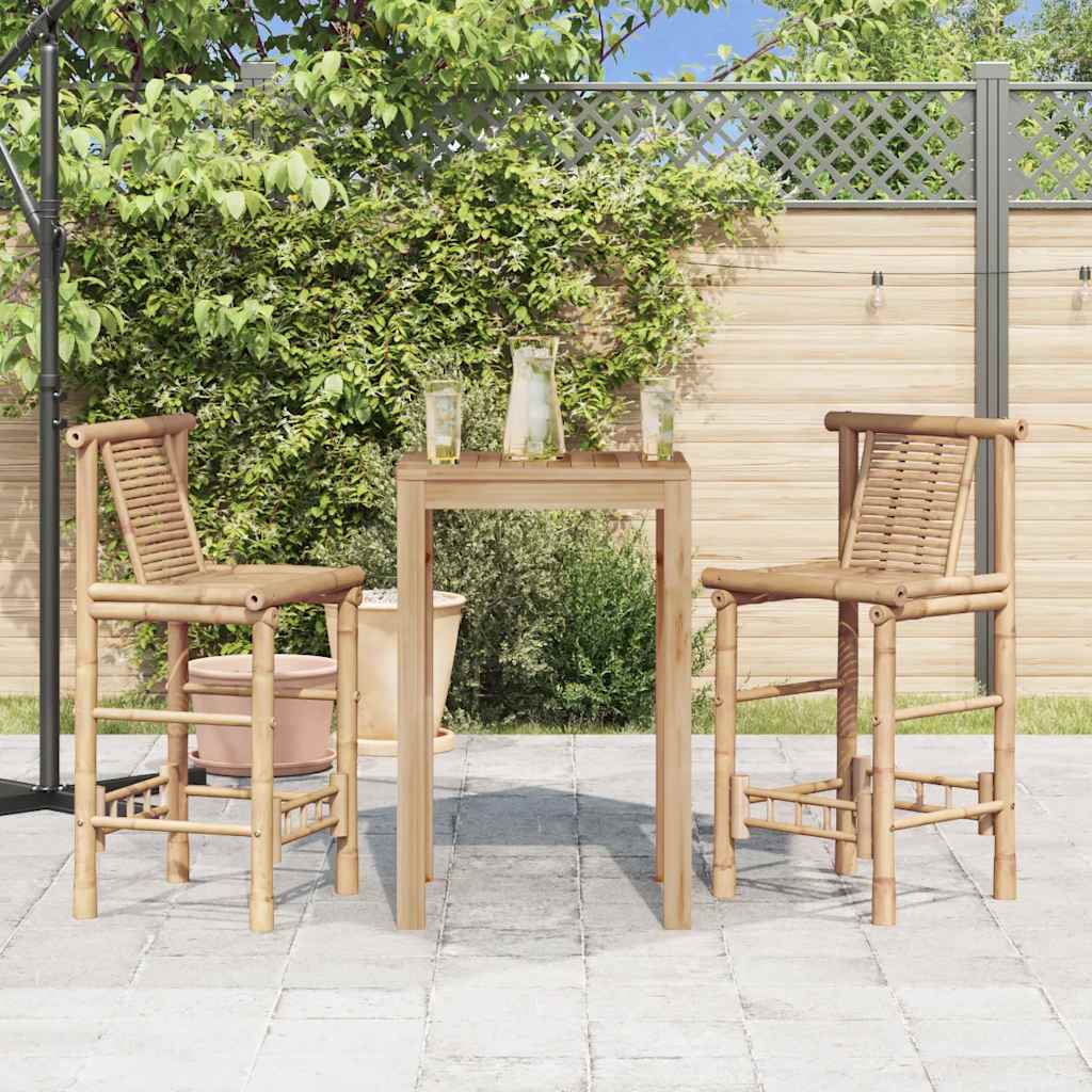 vidaXL Bar Stools 2 pcs Bamboo - Brown - 53 x 45 x 102 cm