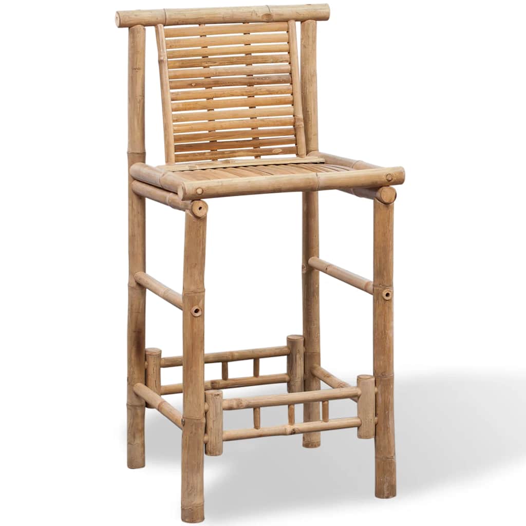 vidaXL Bar Stools 2 pcs Bamboo - Brown - 53 x 45 x 102 cm