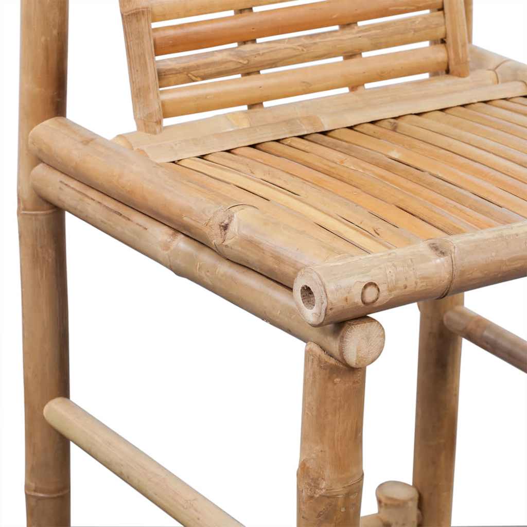 vidaXL Bar Stools 2 pcs Bamboo - Brown - 53 x 45 x 102 cm