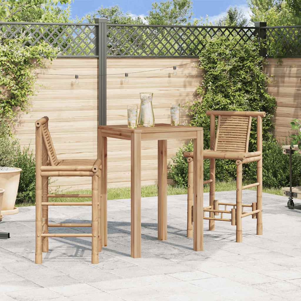 vidaXL Bar Stools 2 pcs Bamboo - Brown - 53 x 45 x 102 cm