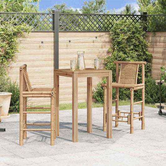 vidaXL Bar Stools 2 pcs Bamboo - Brown - 53 x 45 x 102 cm