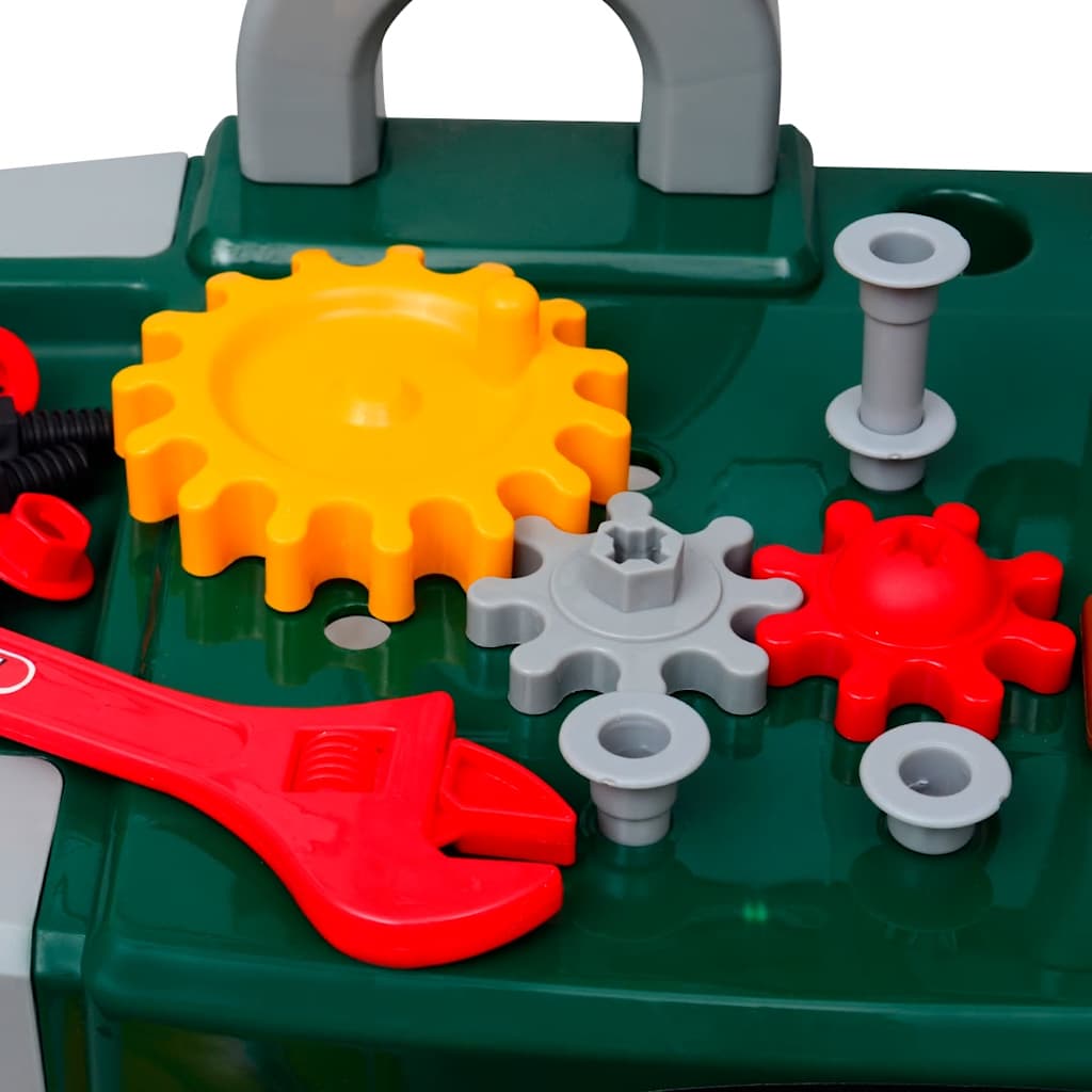 Kids'/Children's Playroom Toy Workbench with Tools Green + Grey - Red