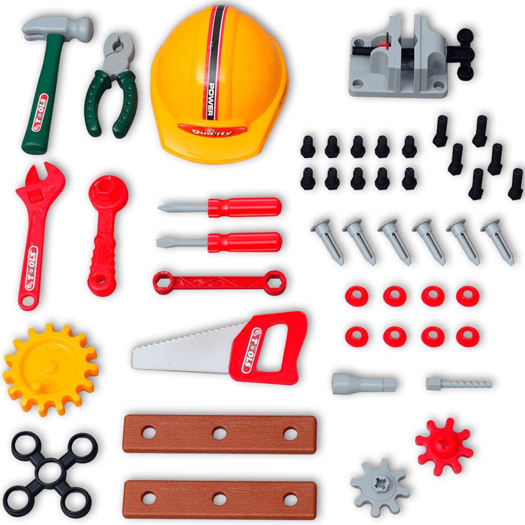 Kids'/Children's Playroom Toy Workbench with Tools Green + Grey - Red