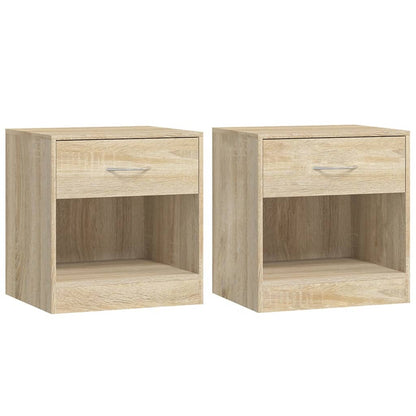 vidaXL Nightstand 2 pcs with Drawer Oak Colour - Brown