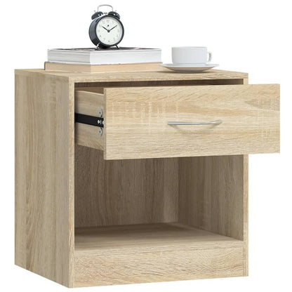 vidaXL Nightstand 2 pcs with Drawer Oak Colour - Brown