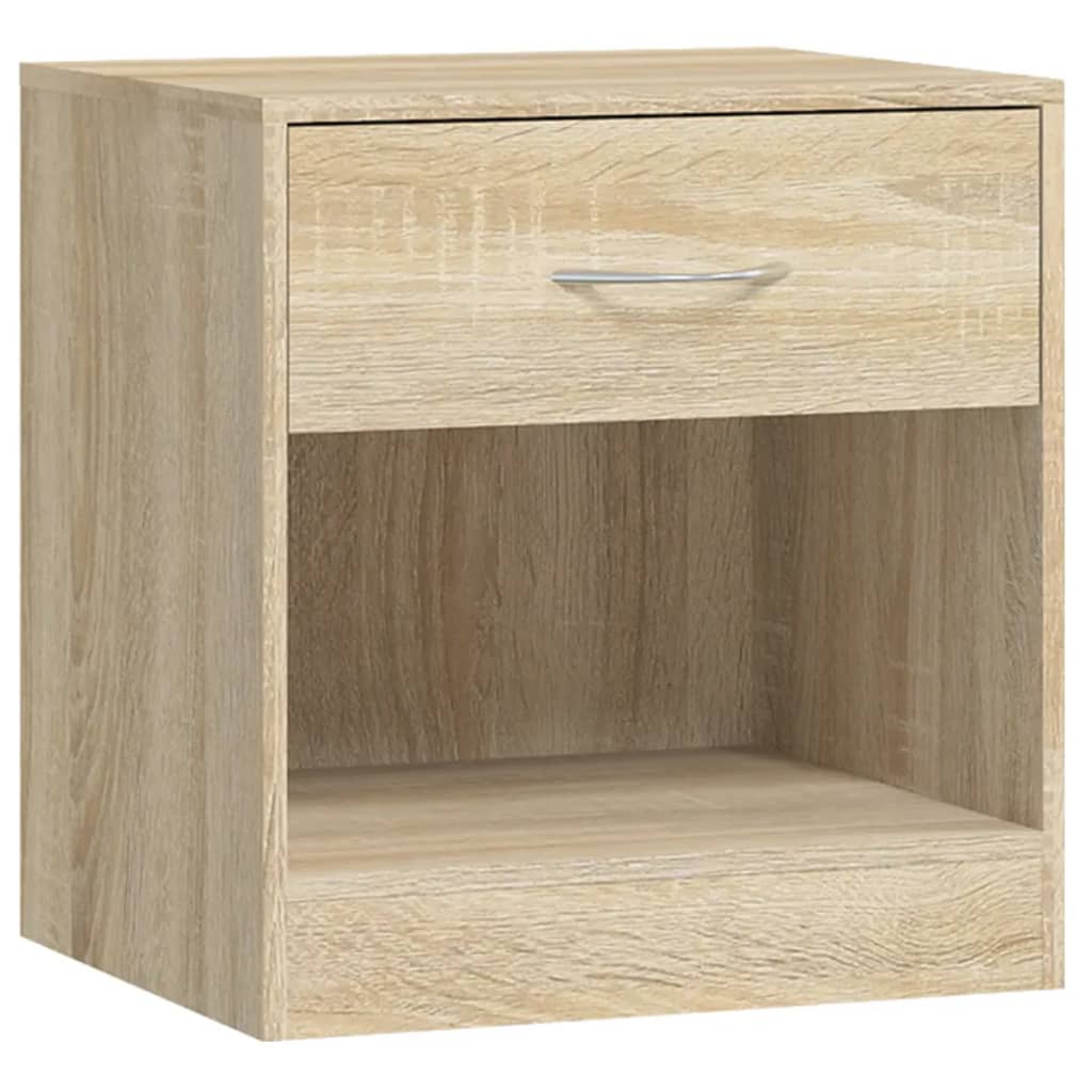 vidaXL Nightstand 2 pcs with Drawer Oak Colour - Brown