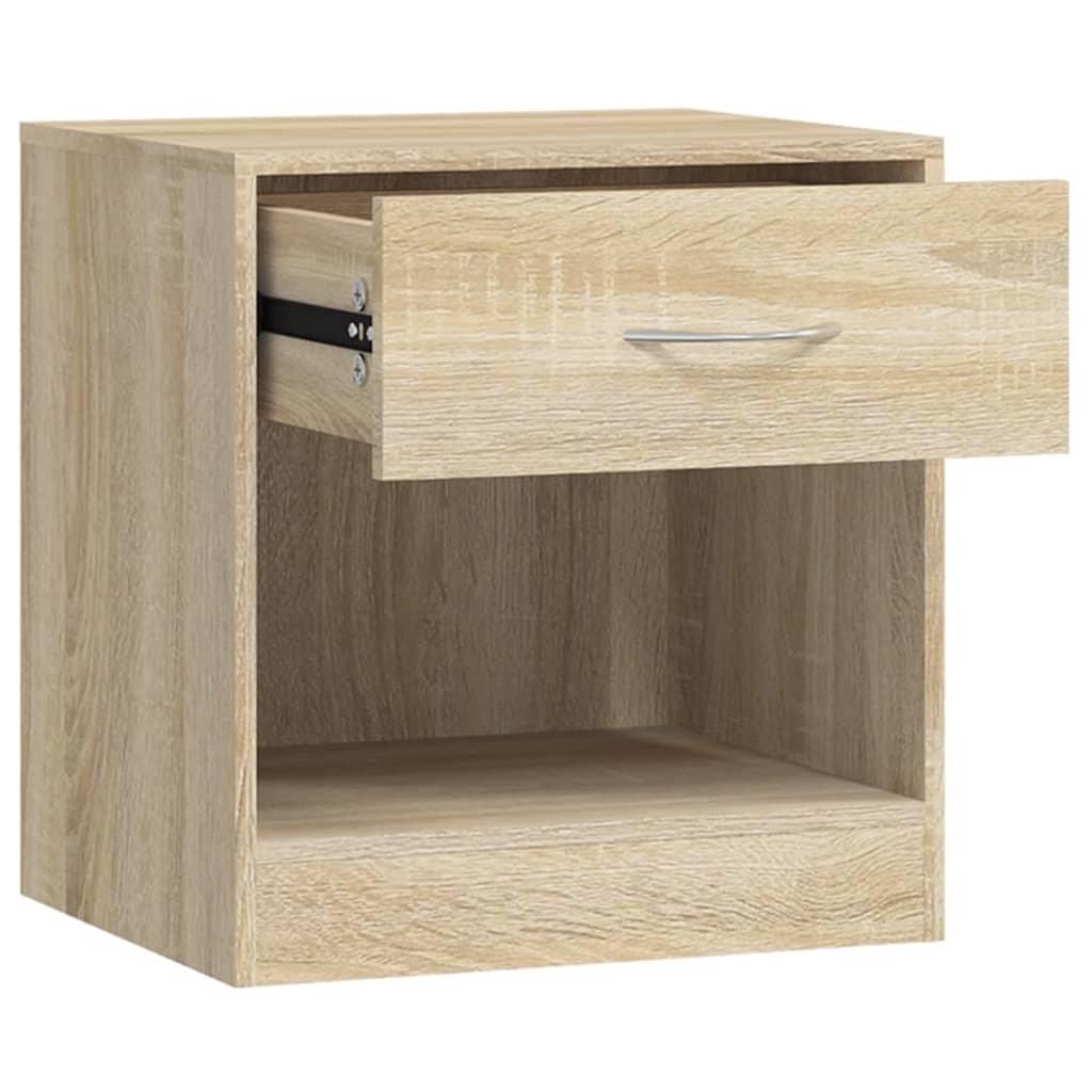 vidaXL Nightstand 2 pcs with Drawer Oak Colour - Brown