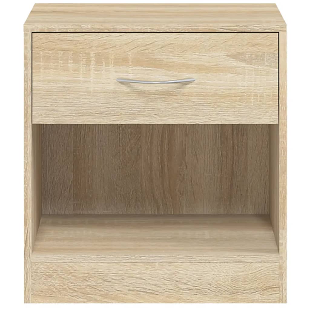 vidaXL Nightstand 2 pcs with Drawer Oak Colour - Brown