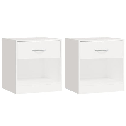 vidaXL Nightstand 2 pcs with Drawer White