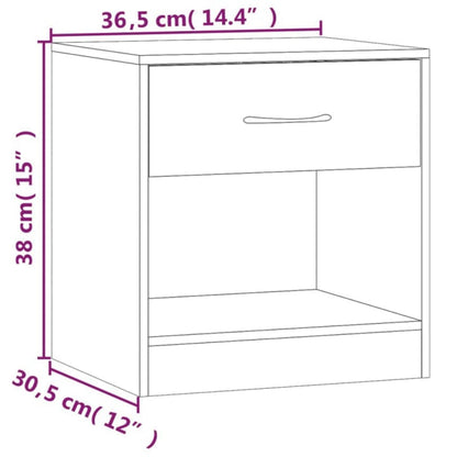 vidaXL Nightstand 2 pcs with Drawer White