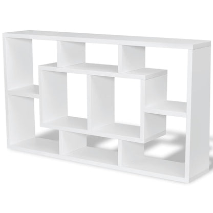 242548 Floating Wall Display Shelf 8 Compartments White - 85 x 16 x 47.5 cm