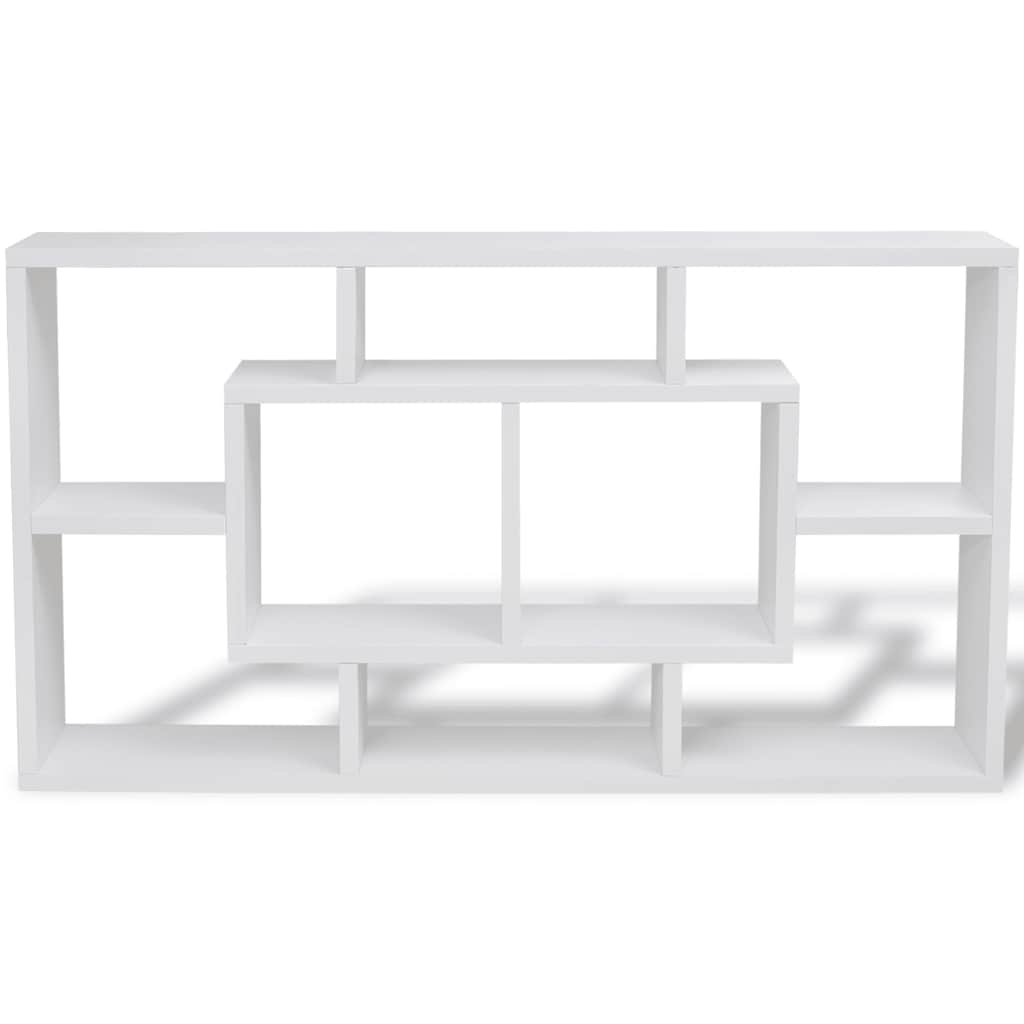 242548 Floating Wall Display Shelf 8 Compartments White - 85 x 16 x 47.5 cm