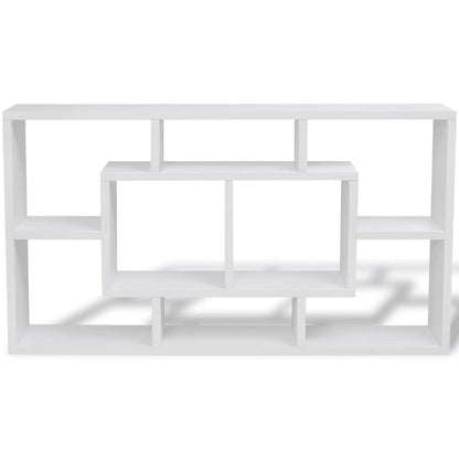 242548 Floating Wall Display Shelf 8 Compartments White - 85 x 16 x 47.5 cm