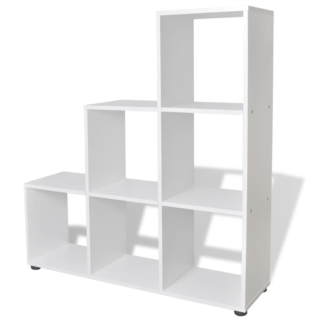 vidaXL Staircase Bookcase/Display Shelf 107 cm White - 104 x 29 x 107 cm