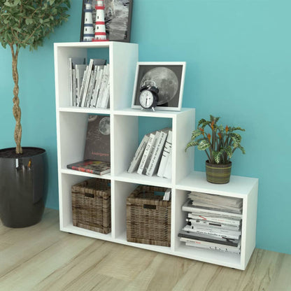 vidaXL Staircase Bookcase/Display Shelf 107 cm White - 104 x 29 x 107 cm