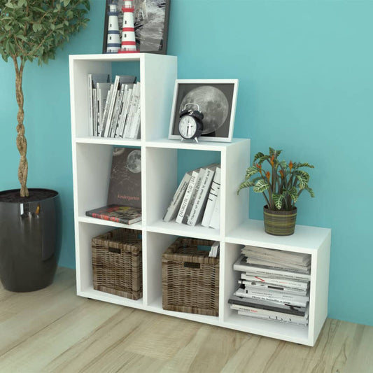 vidaXL Staircase Bookcase/Display Shelf 107 cm White - 104 x 29 x 107 cm