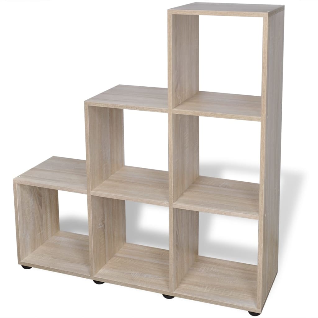 vidaXL Staircase Bookcase/Display Shelf 107 cm Oak - Brown - 104 x 29 x 107 cm