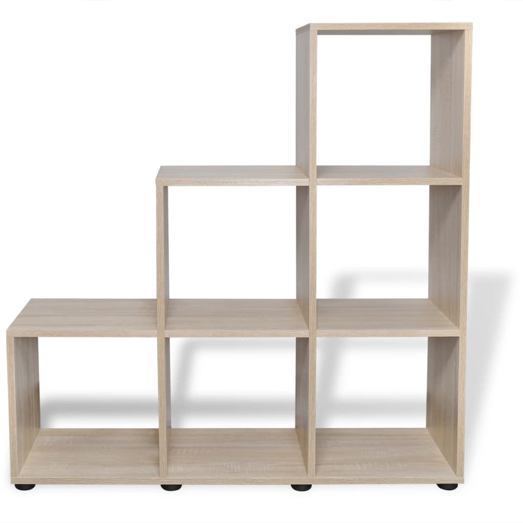 vidaXL Staircase Bookcase/Display Shelf 107 cm Oak - Brown - 104 x 29 x 107 cm