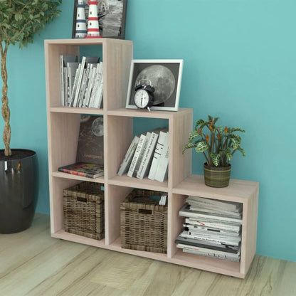vidaXL Staircase Bookcase/Display Shelf 107 cm Oak - Brown - 104 x 29 x 107 cm