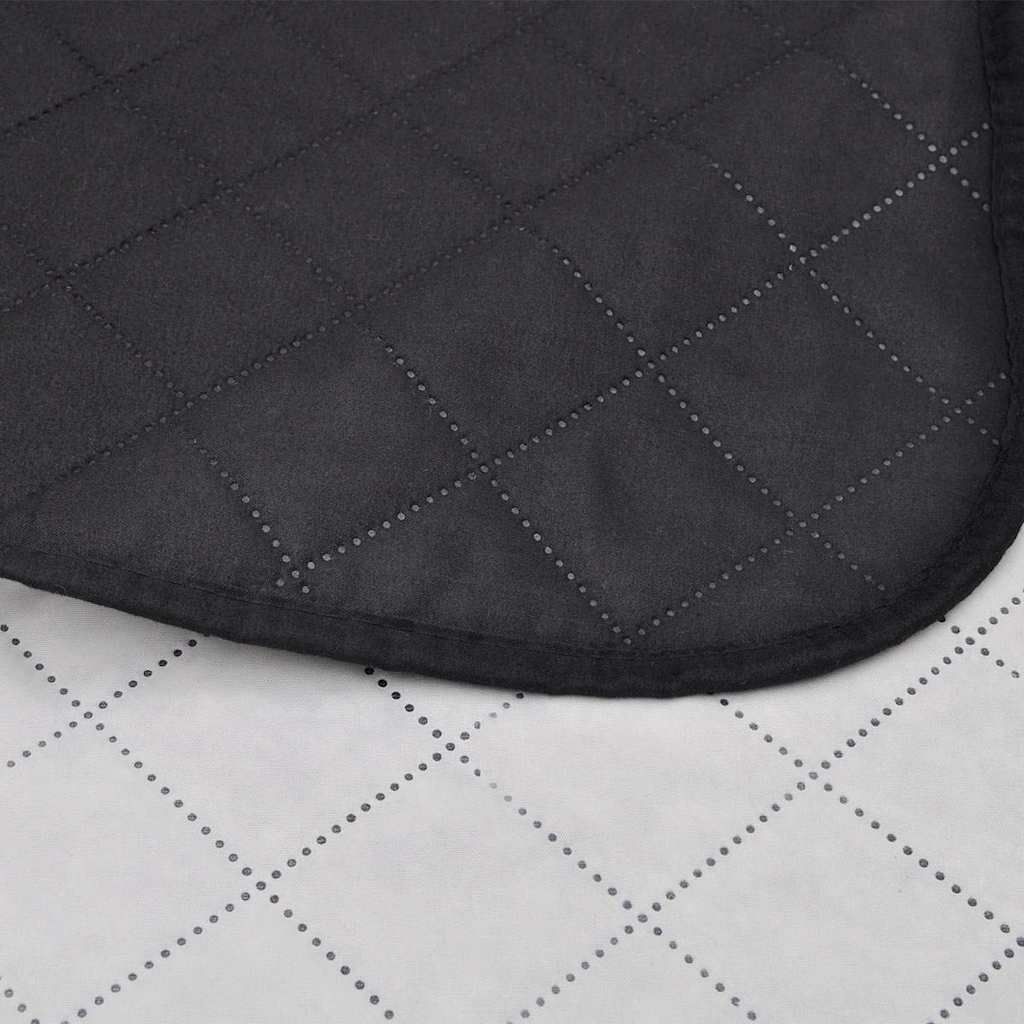 130887 Double-sided Quilted Bedspread Black/White 220 x 240 cm - 240 x 220 cm