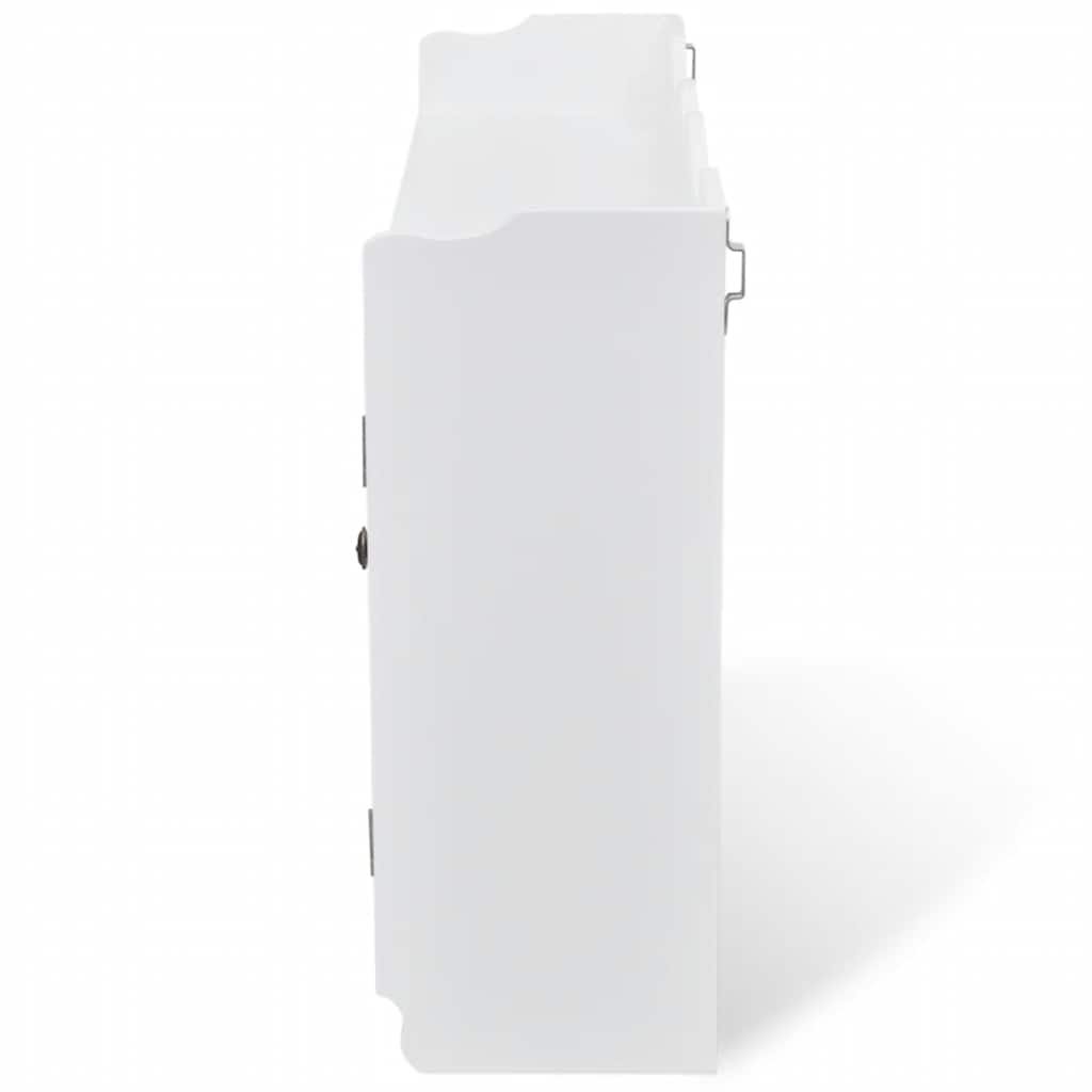 vidaXL White MDF Wall Cabinet Display Shelf Book/DVD/Glass Storage - 68 x 17 x 44 cm