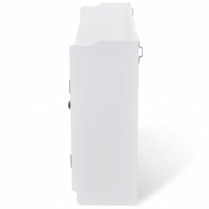 vidaXL White MDF Wall Cabinet Display Shelf Book/DVD/Glass Storage - 68 x 17 x 44 cm