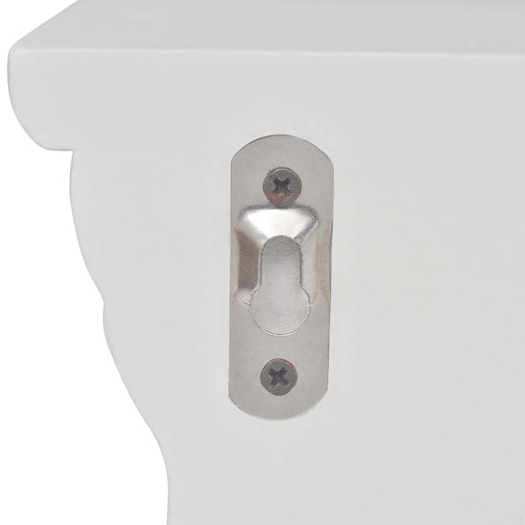 242439 vidaXL Wall Shelves ""Aaliyah"" 2 pcs White - 61 x 9.5 x 9 cm