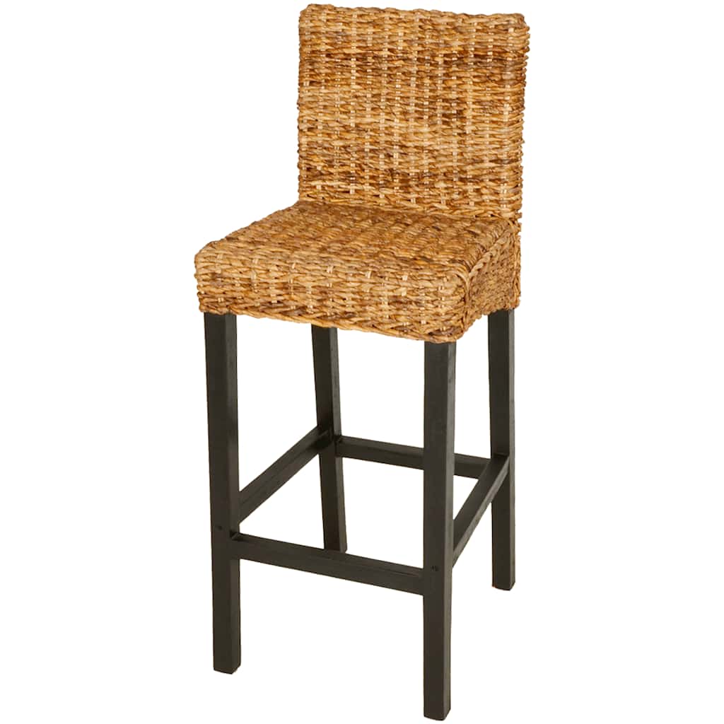 vidaXL Bar Stools 2 pcs Abaca - Brown - 45 x 44 x 111 cm