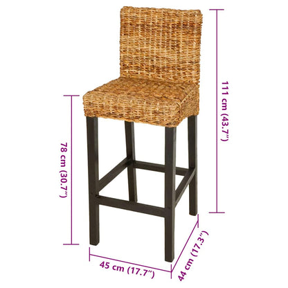 vidaXL Bar Stools 2 pcs Abaca - Brown - 45 x 44 x 111 cm
