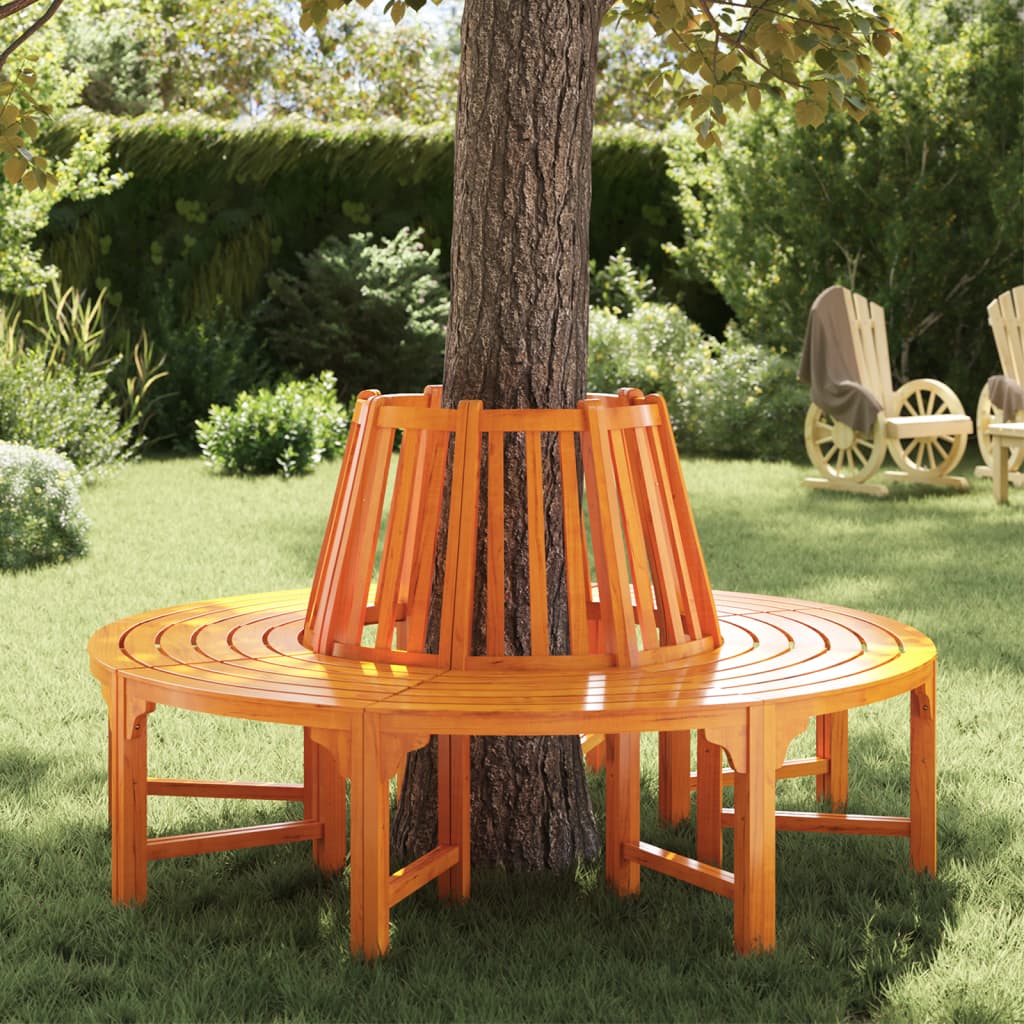41777 vidaXL Tree Bench Ø 160 cm Wood - Brown - 160 x 80 x 45cm