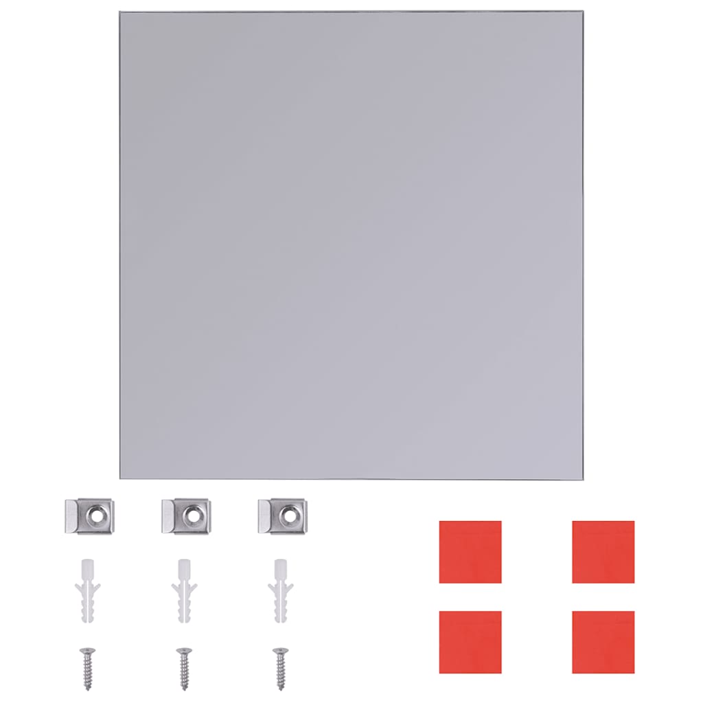 242729 vidaXL Frameless Mirror Tiles Glass 8 pcs 20,5 cm - Silver - 20.5 x 20.5 x 0.4 cm